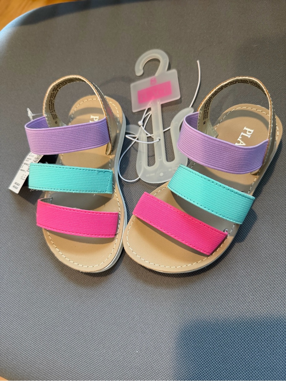 The Children's Place Toddler Girls Colorblock Triple-Strap Sandals - Rainbow
